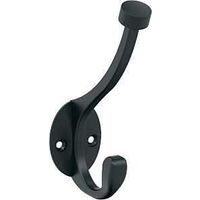 WALL HOOK DOUBLE ADARE MAT BLK