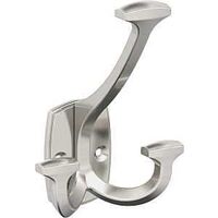 Amerock Vicinity Series H37004G10 Decorative Hook, 3-1/8 in W, Zinc, Satin Nickel, 25 lb, 2-11/16 in Projection