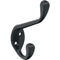 WALL HOOK DOUBLE NOBLE MAT BLK