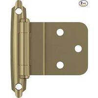 Amerock BPR3428BBZ Cabinet Hinge, 105 deg Hinge Opening, 3/8 in Inset, Self-Closing Close, Golden Champagne