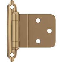 Amerock BPR3428CZ Cabinet Hinge, 105 deg Hinge Opening, 3/8 in Inset, Self-Closing Close, Champagne Bronze