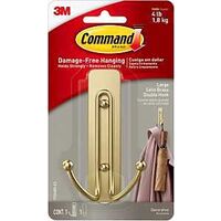 HOOK DOUBLE SATIN BRASS LARGE 