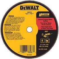 DEWALT DW8723 Cut-Off Wheel, 4 in Dia, 1/16 in Thick, 5/8 in Arbor, 60 Grit, Aluminum Oxide Abrasive