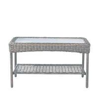 COFFEE TABLE STKG WICKER BROWN