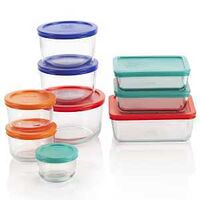 FOOD STOR CTNR SET GLASS W/LID