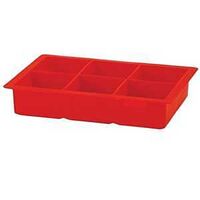 ICE CUBE TRAY SILICONE RED - Case of 3