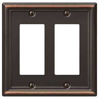 WALLPLATE 2GANG STEEL AGED BRZ