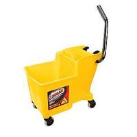 Libman 1095 1-Piece Bucket and Wringer, 32 qt, Square, Polypropylene Bucket/Pail, Polypropylene Wringer, Yellow