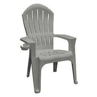ADIRONDACK CHAIR W/CP HLD GRAY