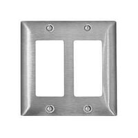 WALLPLATE DECO 2-GANG METAL SS