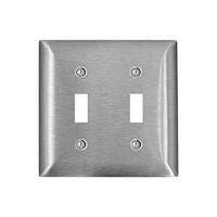 WALLPLATE TOGG SWTCH 2-GANG SS