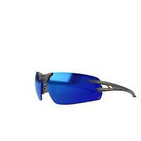 SFTY GLASSES BLUE MIRR&BLK FRM