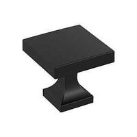 Amerock Pedestal Series BP37024MB Cabinet Knob, 1 in Projection, Zinc, Matte Black