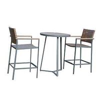HIGH BISTRO SET WICKER BROWN  