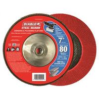 FLAP DISC 7IN STEEL 80G W/HUB 