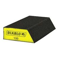 Diablo DFBLANGFIN01G Sanding Sponge, 5 in L, 3 in W, 100 Grit, Fine, Aluminum Oxide Abrasive, 1/PK
