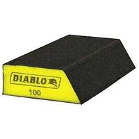 Diablo DFBLANGFIN04G Sanding Sponge, 5 in L, 3 in W, 100 Grit, Fine, Aluminum Oxide Abrasive, 4/PK