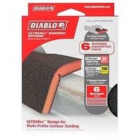 Diablo ULTRAflex DFPFLEXMEF06G Sanding Sponge Assorted Pack, 5 in L, 4 in W, 60, 100 Grit, Fine, Medium