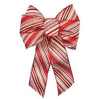 STRIPES CHRISTMAS BOW 8.5X14IN