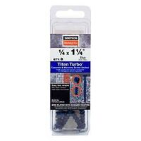 Simpson Strong-Tie Titen Turbo TNT25114HC8 Screw Anchor, 1/4 in Dia, 1-1/4 in L, Carbon Steel, Zinc Plated