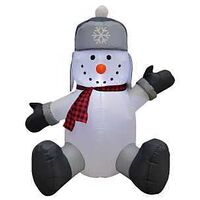 INFLATABLE GREY SNOWMAN 4FT   