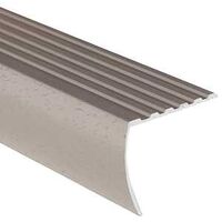 Shur-Trim FA2190HSI12 Stair Nose Moulding, 12 ft L, 1-1/8 in W, Aluminum, Hammered Silver