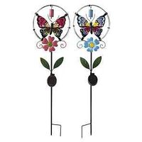 BUTTERFLY STCK LIGHT SOLAR MTL