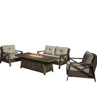 CHAT SET W/FIRE TABLE 4PC 72IN