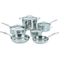 COOKWARE 10PC STAINLESS STEEL 