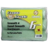 Simms 4562 Econo Grade Roller Cover, 3/8 in Thick Nap, 9-1/2 in L, Polyester Fabric Cover