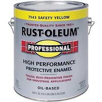 8465783 - RUST-OLEUM PROFESSIONAL 7543402 Enamel, Gloss, Safety Yellow, 1 gal Can
