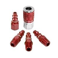 KIT COUPLER-PLUG 5PC RED 1/4IN