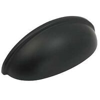 CABINET PULL CUP MAT BLACK 3IN