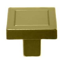 CAB KNOB SQ CHMPG BRASS 7/8IN 