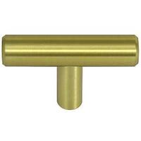 CABINET KNOB T-BAR SAT BRS 2IN