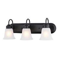 VANITY LIGHT 3LT MBLK/FWG 24IN