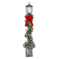 GLITTERY LAMP POST PRE-LIT 7FT