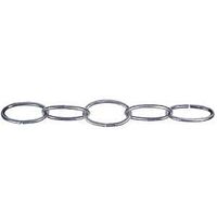 Ben-Mor 51088 Decorative Oval Chain 50 ft, No. 10, 45 lb Working Load, Satin Chrome