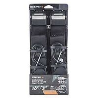 Keeper 47309 Tie-Down Cam Buckle Strap with S-Hooks, 2 in W, 10 ft L, 1000 lb Working Load, Black