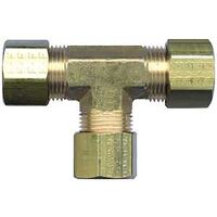 TEE PIPE COMPR 1/4IN BRASS    