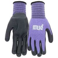 Mud MD31011V-W-XS Coated Gloves, Women's, XS/S, Knit Cuff, Nitrile Coating, Violet