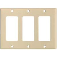 WALL PLATE 3 GANG ROCKR IVORY 