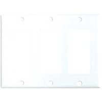 WALL PLATE 3 GANG DECO WHITE  