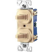 Bussmann 271V-BOX Toggle Switch, 15 A, 120/277 V, SPDT, Lead Wire Terminal, Thermoplastic Housing Material, Ivory
