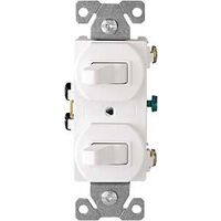 Eaton Wiring Devices 271W-BOX Combination Toggle Switch, 15 A, 120/277 V, SPDT, Screw Terminal, White