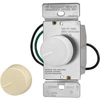 Eaton Wiring Devices RI06P-VW-K2-L Rotary Dimmer, 120 V, Incandescent Lamp, 3-Way, Ivory/White