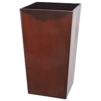PLANTER RESIN TALL SQ RED 12IN
