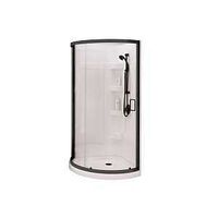 SHOWER KIT CLR GLS MB 34X34IN 