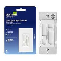 QUIET FAN&LIGHT CTRL WHT 120V 