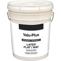 Valspar Value-Plus 257-5GAL Interior Paint, Flat Sheen, Dover White, 5 gal, Pail, 350 to 400 sq-ft Coverage Area